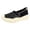 Black, variant on Women's Mesh Slip on Sneakers Color Blocked Striped Lightweight Low Top Platform Knitting Loafers Breathable Non Slip Work Shoes Black Size 6.5