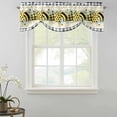thumbnail image 2 of Tie Up Valances for Windows, Bee Daisy Adjustable Valance Curtains Window Treatment for Living Room/Bedroom, Eucalyptus Leaves Botanical Love Plaid Rod Pocket Kitchen Curtains & Drapes 42x12 Inch, 2 of 9