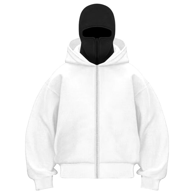 zaveiop Veste à Capuche Fermeture à Glissière Mode Double Couche Chandail à Capuchon Vêtements d'Extérieur Hip Hop Veste Chandail en Molleton Y2K pour Femmes (Z-Clear, S)