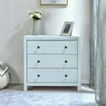 thumbnail image 1 of BIKAHOME Commode Rustique en Bois avec 3 Tiroirs et Blanc, 1 of 7