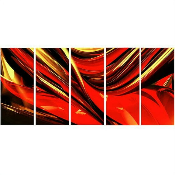 Design Art Fire Lines 5 Piece Graphic Art on Wrapped Canvas Set