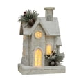 thumbnail image 4 of Estatua de casa de nieve navideña con luz, artesanía creativa para estantería navideña. Blanco, 4 of 9