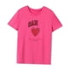 thumbnail image 3 of Camiseta de mujer trajes de verano cómoda camisa de cuello redondo de ajuste regular para deportes Rosa Rosa, 3 of 7