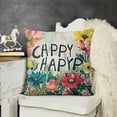 thumbnail image 2 of SHANXI  Choose Happy Color Flower Pillow Cover Be Happy Colorful Floral Throw Pillow Case Funny Saying Best Wishes Pillowcase Elegant Optimism Home Decor Sofa Pillow Cases Great Gift 12x12in, 2 of 5