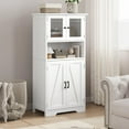 thumbnail image 2 of Yiwa Tall Bathroom Cabinet with Doors and Adjustable Shelves, Freestanding Kitchen Pantry Cabinet, Cupboard for Bathroom, Living Room, Dining Room, 2 of 4