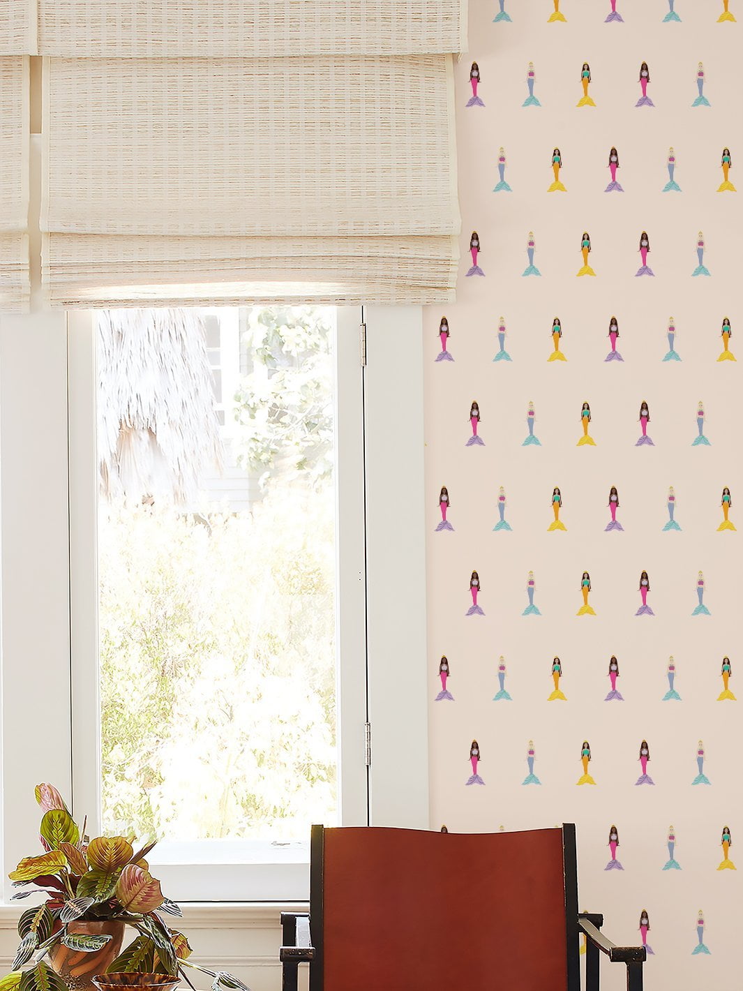 Barbie Mermaids Removable Vinyl Wallpaper, Peach
