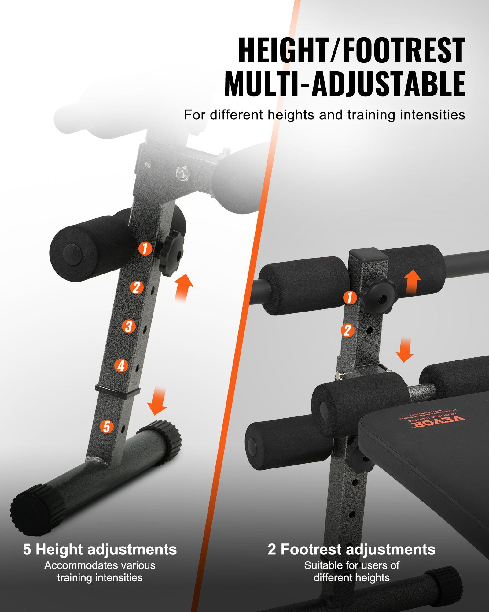 Folding Curved Decline Ab Bench 5 Adjustable Height Heavy Duty Steel Non Slip 500 Lbs Capacity Home Gym Strength Training Full Body Workout