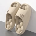 thumbnail image 3 of Massage Bubble Slippers for Women Men Nonslip Quick Drying EVA Shower Shoes Cloud Slides Platform Sandals Khaki Size 7, 3 of 4