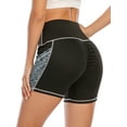 thumbnail image 6 of YouLoveIt Womens Yoga Shorts Butt Lifting Yoga Shorts High Waist Tummy Control Yoga Leggings Solid Color Yoga Running Shorts Yoga Short Leggings Stretch Ruched Hot Shorts with Pockets, 6 of 6