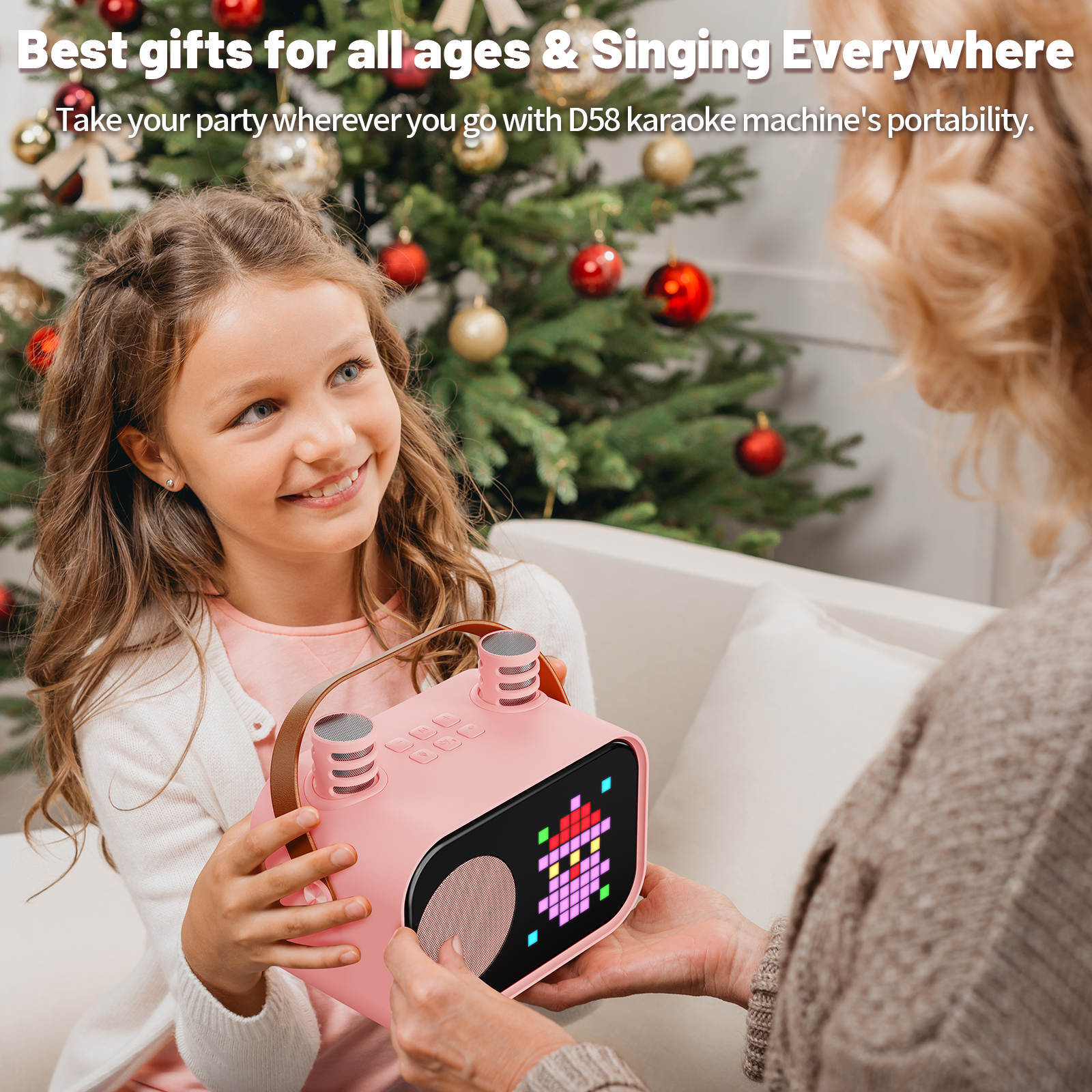 JYX Kids Pink Portable Karaoke Machine with 2 Microphones photo 7