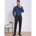 thumbnail image 2 of DARING DIVA Men's Solid Color Button Down Long Sleeves Stretch Shirts XL Navy Blue, 2 of 7