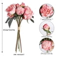thumbnail image 3 of Flores artificiales ICBOX de peonías rosas, 2 ramos de 14 cabezas, 3 of 7