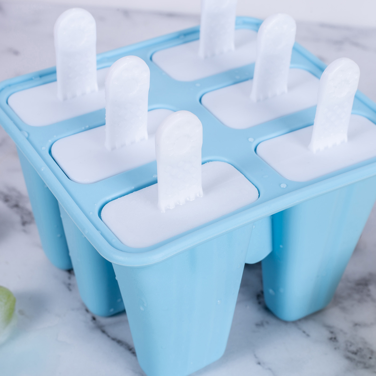 Popsicle Molds Ice Pop Molds Maker 6 Cavities DIY Ice Cream Mold (Blue