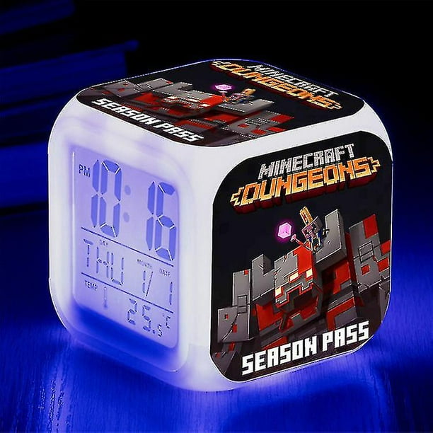 Minecraft Alarm Clock Coolie Scared Cartoon Cute Children Led Digital