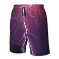 thumbnail image 6 of Uemuo Thunderstorm Violet Purple Pattern Men's Swim Trunks Hawaiian Beach Bathing Suit Swimsuits Beach Quick-Dry Shorts with Pockets-X-Large, 6 of 9