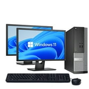 Dell OptiPlex 7010 Desktop Computer Bundle Windows 11 Intel Core i5 3.2GHz Processor 4GB RAM 500GB Hard Drive DVD Wi-fi with Dual 19" LCD's Keyboard and Mouse-Used PC