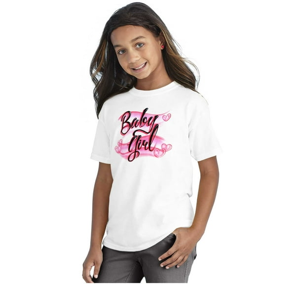 Airbrushed Baby Girl Hearts Love Girls Kids T Shirt Tees Teen Brisco Brands S