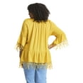 thumbnail image 2 of Avenue Women's Plus Size Crochet Fringe Trim Tunic, 2 of 2