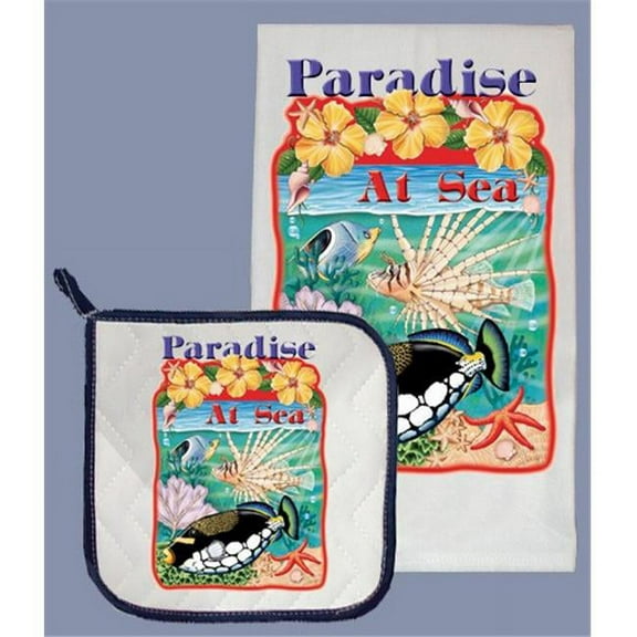 Pipsqueak Productions DP810 Triggerfish and Spiderfish Dish Towel And Pot Holder Set