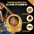 thumbnail image 4 of Soldering Iron Tip Cleaner Kit - Coiled Brass Wire Sponge Ball with Gold Non-slip Case Housing Holder, 4 of 8
