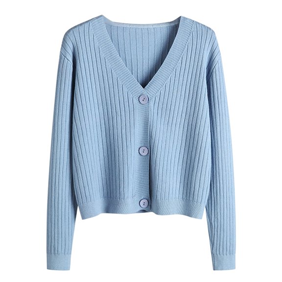 Women's Cardigan Sweater Classic V Neck Long Sleeve Button Front Layer for Work Casual And Weekend Outfits Button Down Cardigan for Women