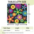 thumbnail image 2 of Flower Print Elastic Fitted Tablecloth - Watercolor Flowers Pattern Square Table Cover, Windproof Snug Fit Outdoor Picnic Table Protector, Wrinkle-Free Washable Cute flowers Design, 2 of 5