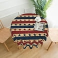thumbnail image 5 of 4th of July Tablecloth Round Retro Patriotic American Flag Star Stripes Table Cloths Circular Table Cover Waterproof and Wipeable Polyester Tabletop for Dining Kitchen Picnic Party Decor 60 Inch, 5 of 6