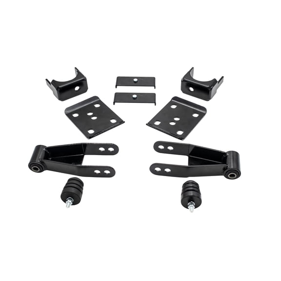 Trekline: 8" - 9" Rear Drop ( Axle Flip Kit   Drop Shackles) FOR 2014 - 2018 Chevy / GMC Silverado / Sierra 1500 2WD / 4WD