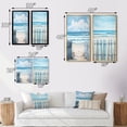 thumbnail image 4 of Designart "Coastal Simplicity Beach Fence II" Coastal Beach Framed Wall Art Set Of 2 - Turquoise Beach Framed Canvas Set For Living Room Decor, 4 of 7