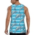 thumbnail image 3 of Fotbe Dolphin Pattern Men's Quick Dry Workout Tank Top Gym Muscle Tee Fitness Bodybuilding Sleeveless T Shirt Breathable Workout Shirt-XX-Large, 3 of 9