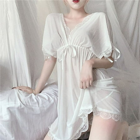 YCNYCHCHY Sexy Lingerie Dress Women Sexy Blouse Sleepwear Lace Underwear Sex Babydoll Erotic Transparent Dress Night Dress Women