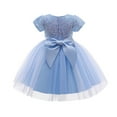 thumbnail image 6 of CAICJ98 Girls Sequin Dress Pageant Toddler Girl Dress Party Sparkly Flower Girl Dresses Wedding Birthday Gown Blue,2-3 Years, 6 of 7