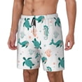 thumbnail image 2 of Uemuo Turtles And Seahorses Pattern Mens Swim Trunks Quick Dry Board Shorts with Mesh Lining, Stretch Beach Shorts Quick Dry No-Chafing Board Shorts-3X-Large, 2 of 9