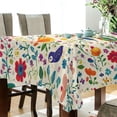 thumbnail image 5 of Yayeee Tablecloths 54" x 54" Rectangle Wrinkle Resistant Party Table Cover, Purple Cartoon Animals, 5 of 8