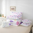 thumbnail image 5 of Manfei Dreamy Purple Butterfly Bedding Comforter Set 7-Piece for Female, Cartoon Groovy Flower King Bedding Sets, Kawaii Animal Reversible Bed Sheets, Microfiber Bedroom Decor, 5 of 7