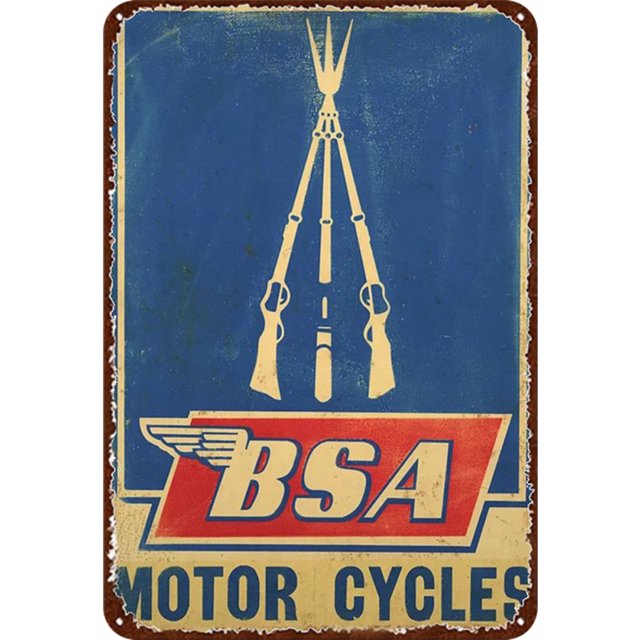 Placa Motocicletas Metal Vintage Pintura Hierro Rectangular Barra Pared 20x30cm