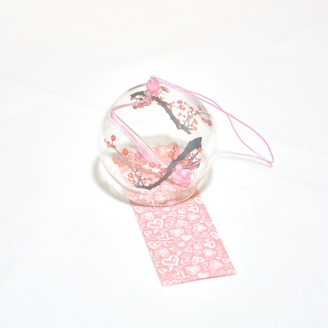 Campanas de viento de flor de cerezo, regalo de cumpleaños, vidrio de estilo japonés, pequeños adornos de productos básicos, decoraciones creativas para el hogar, atracciones del mercado nocturno