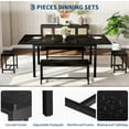 thumbnail image 4 of 5-Piece Extendable Dining Set for 4-8 People with Table, 2 Benches & 2 Stools, 4 of 9
