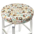 thumbnail image 3 of Fotbe books Pattern Stool Covers Round,Waterproof Round Bar Stool Covers Bar Chair Covers Washable Stool Cushion Slipcover for 12-14 Inch Chair-14 inch, 3 of 7