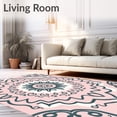 thumbnail image 2 of ODIKA 6' x 9' Machine Washable Non-Slip Area Rug, Boho Medallion High Traffic Rug, Pink, 466628, 2 of 7