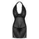 thumbnail image 5 of Gibobby Conjunto de lencería de encaje Bragas de satén para mujer, sexy, con costuras de cinta, sin espalda, lencería erótica(Negro, G), 5 of 5