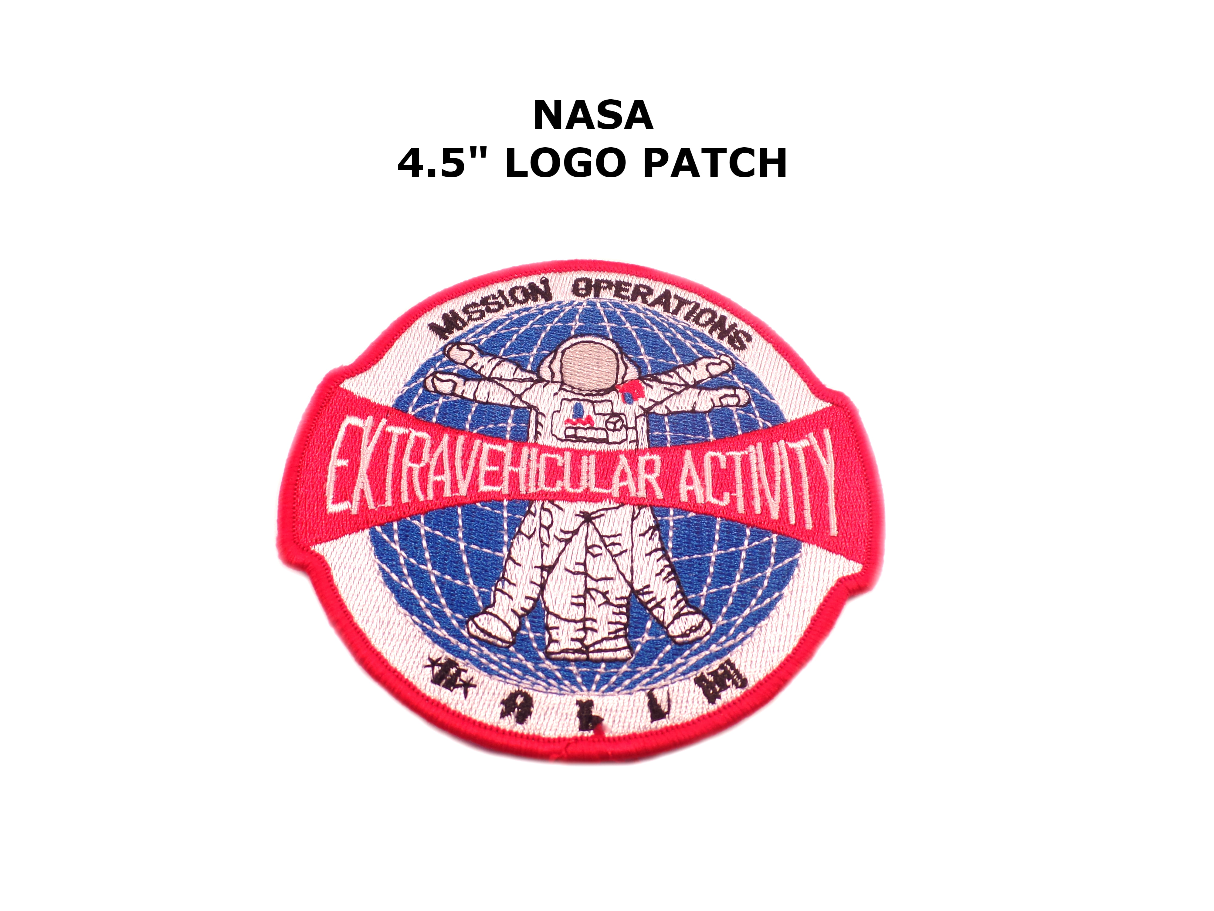 NASA Iron On Patch Embroidered Astronaut Fancy Dress T Shirt Black Sew On Badge 