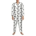 thumbnail image 3 of Daiia Dachshund Dog Puppy for Men's Long-Sleeved Pajama Set – Soft & Comfortable Sleepwear Button-Up Pajamas Cozy Lounge Wear-Large, 3 of 7