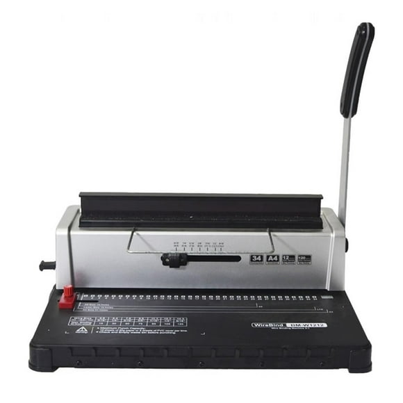 Coil Spiral Binding Machine Manual Book Maker 34-Holes Binding 120 Sheets Punch Binder Adjustable Coil Binding Spines