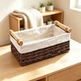 thumbnail image 2 of LEHOZIHEQ Wicker Storage Basket, Woven Paper Rope Wicker Baskets with Handles, Large Wicker Basket Cube Storage Bins with Liners, Storage Baskets for Organizing Shelves & Decor, 2 of 7