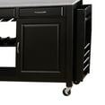 thumbnail image 2 of Granite Top Wooden Kitchen Cart with 2 Drawer and 1 Cabinet, Black and Gray, 2 of 3