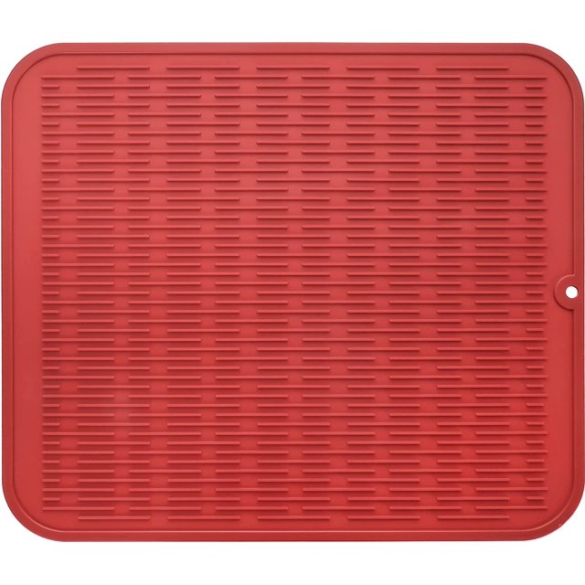 MicoYang Tapete de silicona para secar platos para uso múltiple, fácil de limpiar, ecológico, tapete de silicona resistente al calor para encimera o fregadero de cocina, refrigerador o revestimiento d