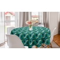 thumbnail image 1 of Exotic Round Tablecloth, Aloha Summer Hibiscus and Tropic Leaves, Circle Table Cloth Cover for Dining Room Kitchen Decor, 60", Teal Dark Seafoam, by Ambesonne, 1 of 2