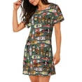 thumbnail image 2 of Naloa Alcohol Bottles Print Women Nightgowns,Womens Loungewear,Short Sleeve Sleepwear,Comfy Ladies Nightdress, 2 of 6