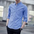 thumbnail image 4 of Ropa blanca masculina, blusa y camisa lisas para hombre, vestido de manga larga, estilo coreano, nuevo en diseñador, casual, normal, asiático, 4 of 5